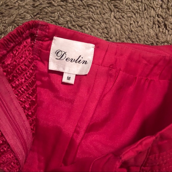 DEVLIN Magenta Pink Strapless Dress with Pockets - Picture 7 of 8